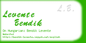 levente bendik business card